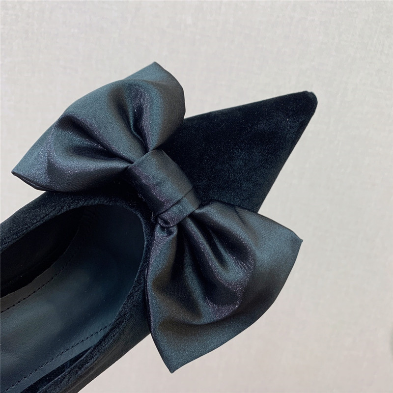 balmain bow velvet high-heeled shoes Marg*e1a replica shoes