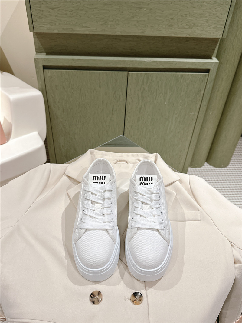 Miu Miu Platform Canvas Sneakers