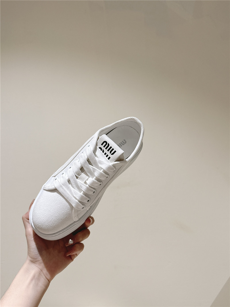 Miu Miu Platform Canvas Sneakers