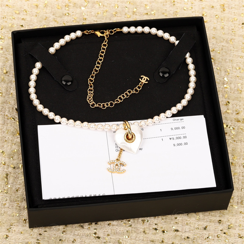 Ch**el love pearl pendant necklace