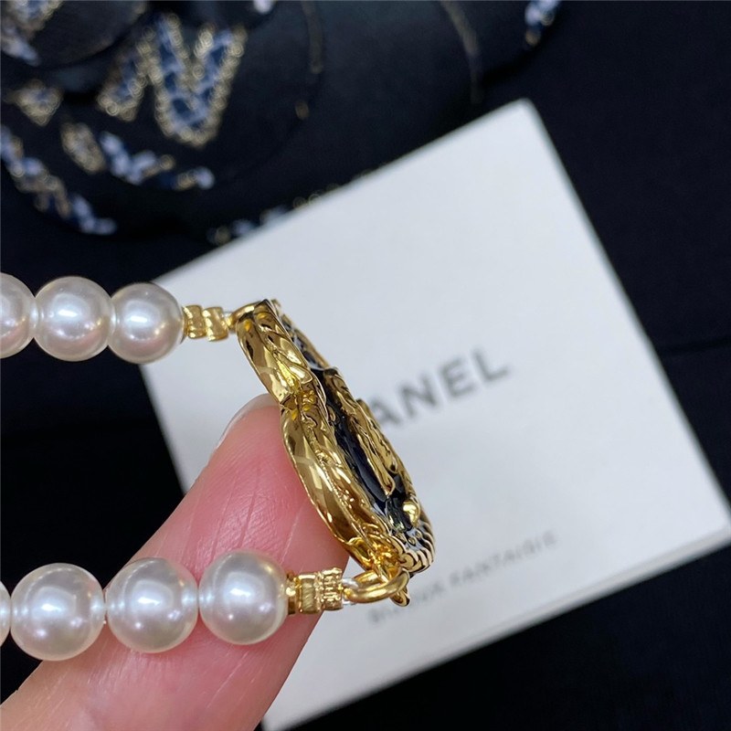 Ch**el denim love pearl chain waist chain