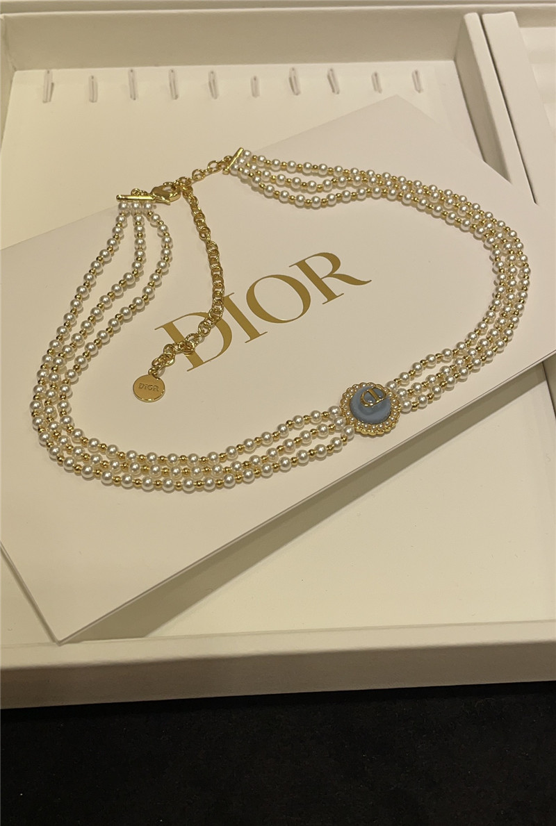 D10r glass bead triple pearl choker waist chain