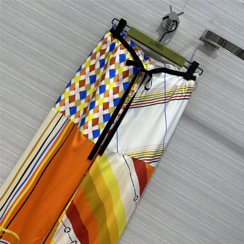Gvc*1 patchwork printed silk pants replica clothing sites