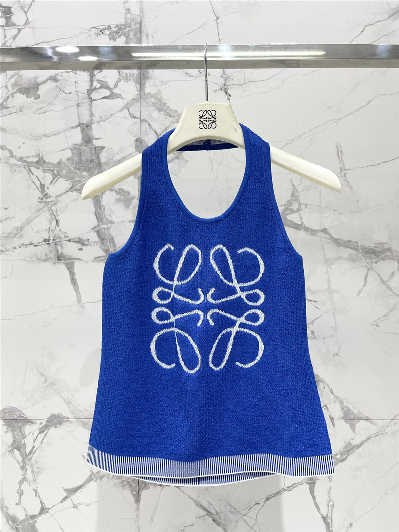 L0ew* logo jacquard halterneck tank top