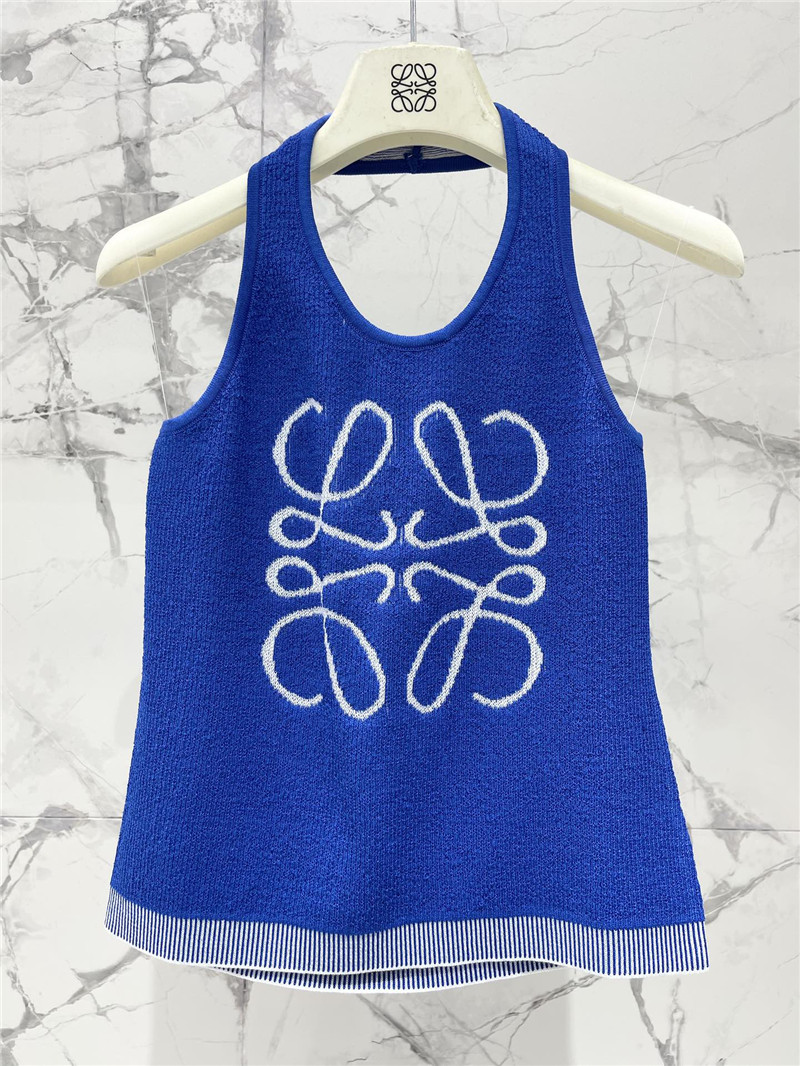 L0ew* logo jacquard halterneck tank top
