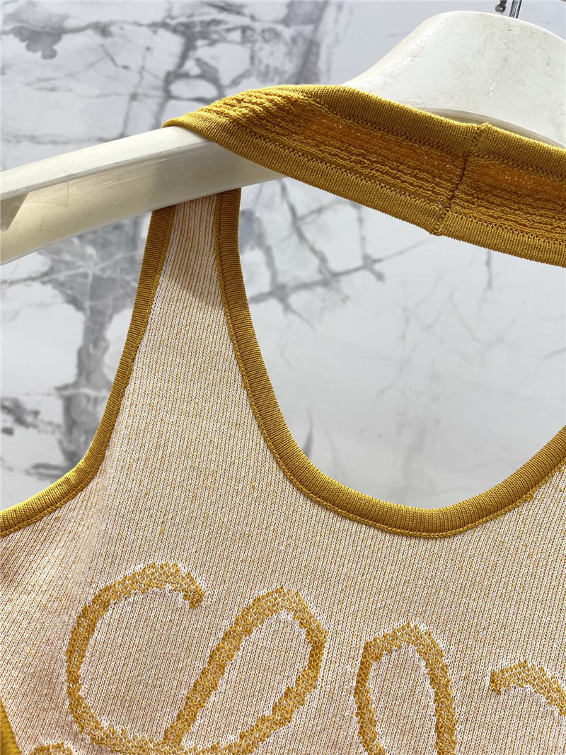 L0ew* logo jacquard halterneck tank top