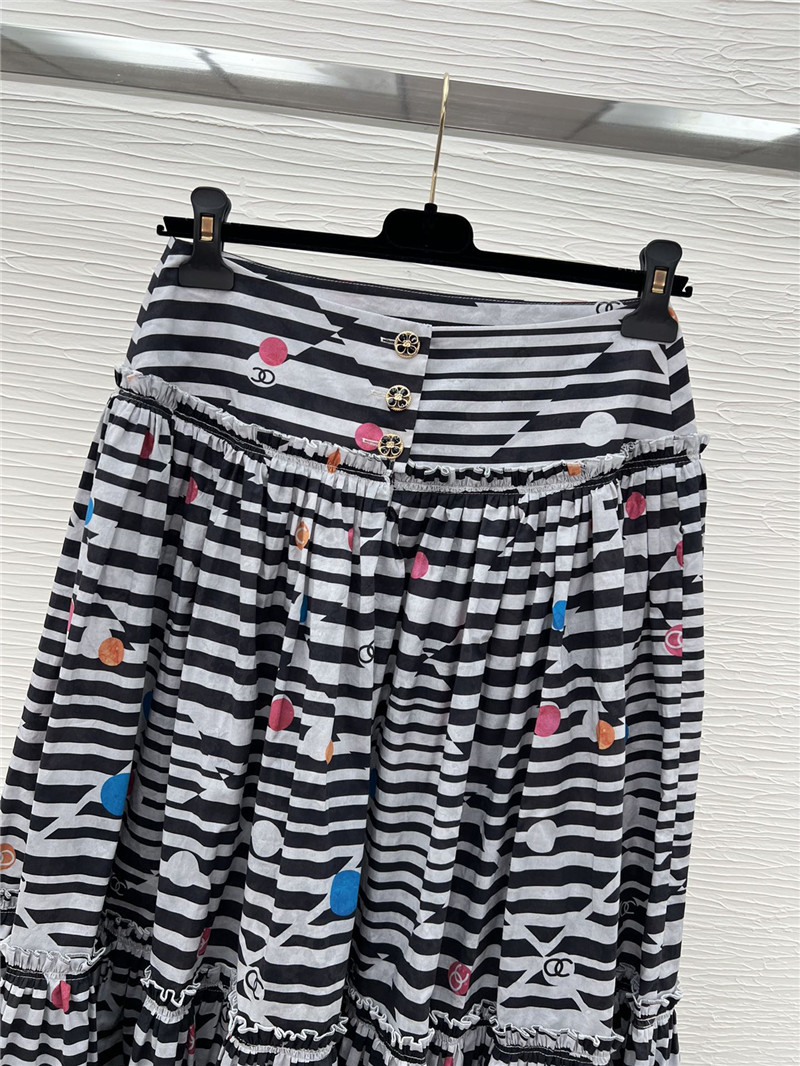 Ch**el colorful logo high waist skirt