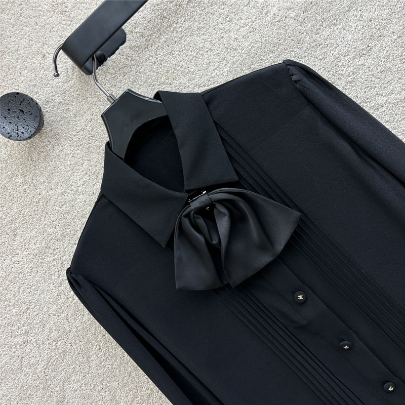 Ce1i*e black bow long sleeve shirt