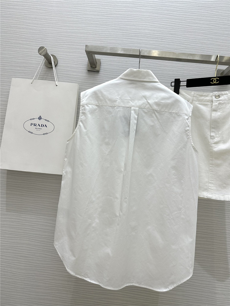 Pra*a white shirt vest replica clothing sites