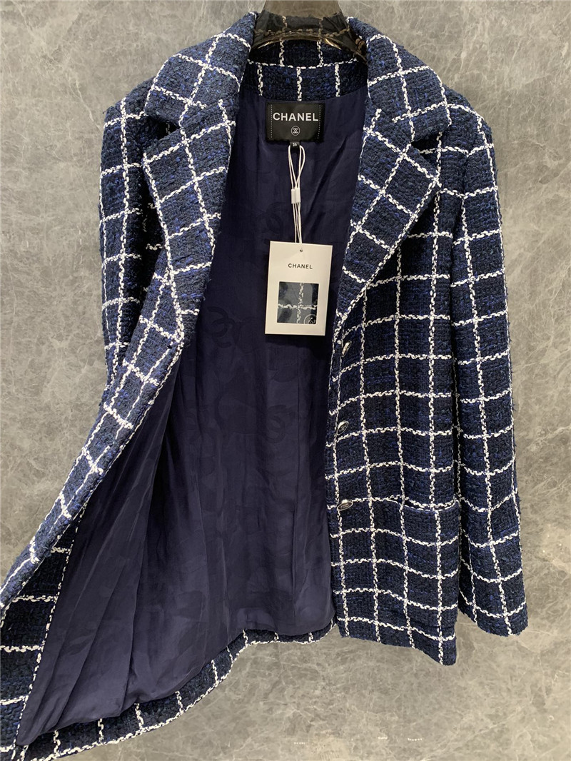 Ch**el tweed suit mid-length blazer replica designer clothes