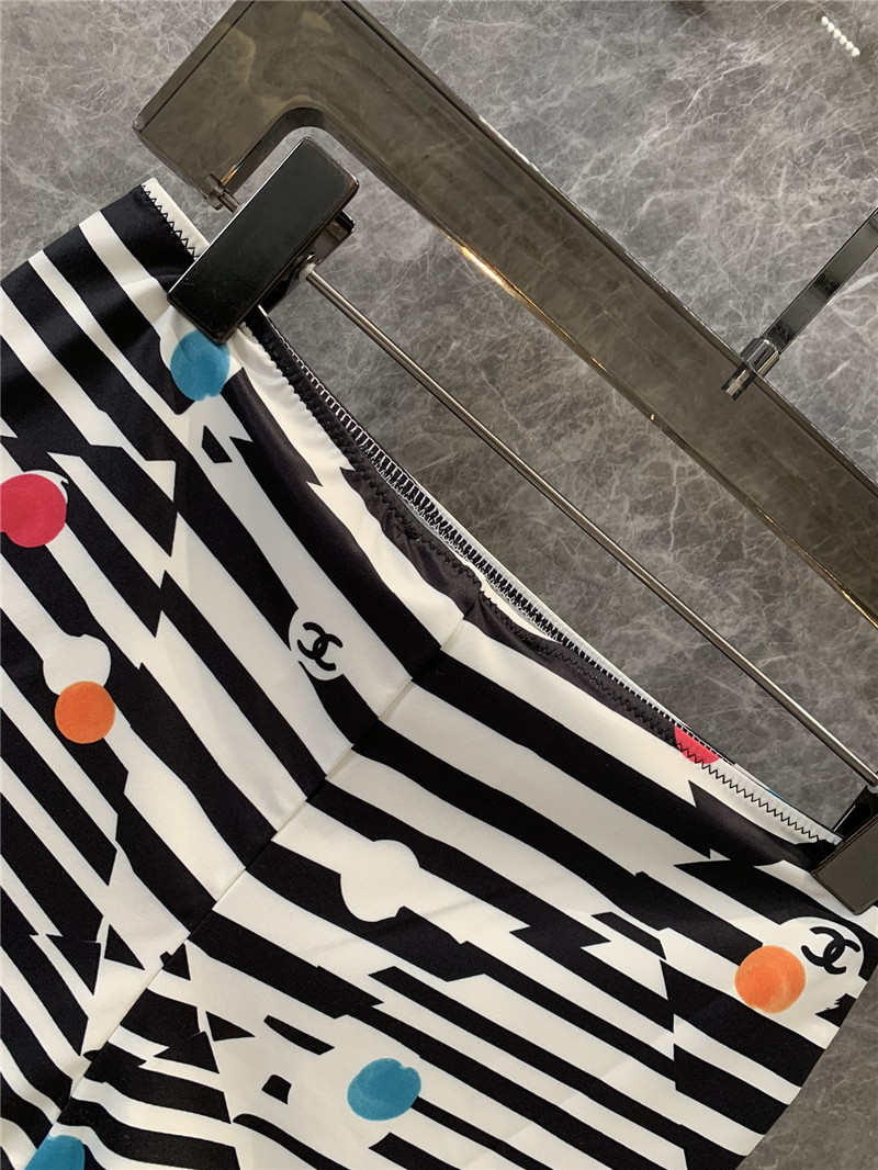 Ch**el printed vest + shorts swimsuit set replicas clothes