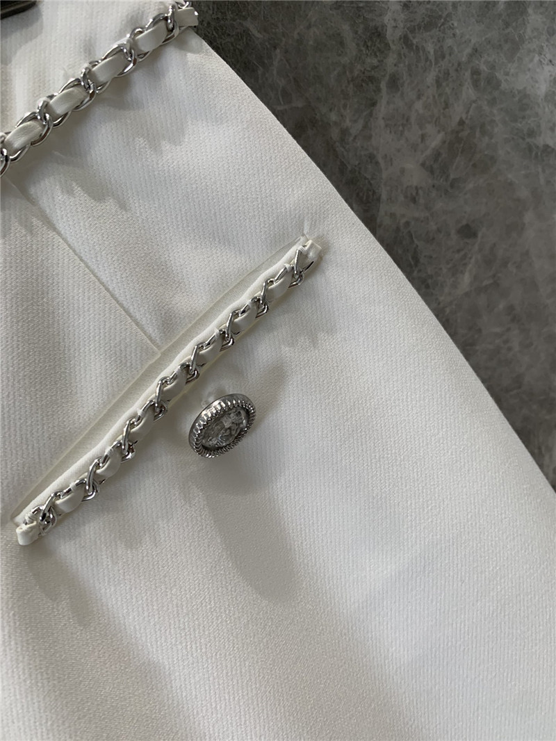 Ch**el metal chain casual straight pants replica clothes