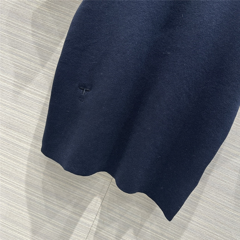 D10r logo embroidered knit t-shirt navy