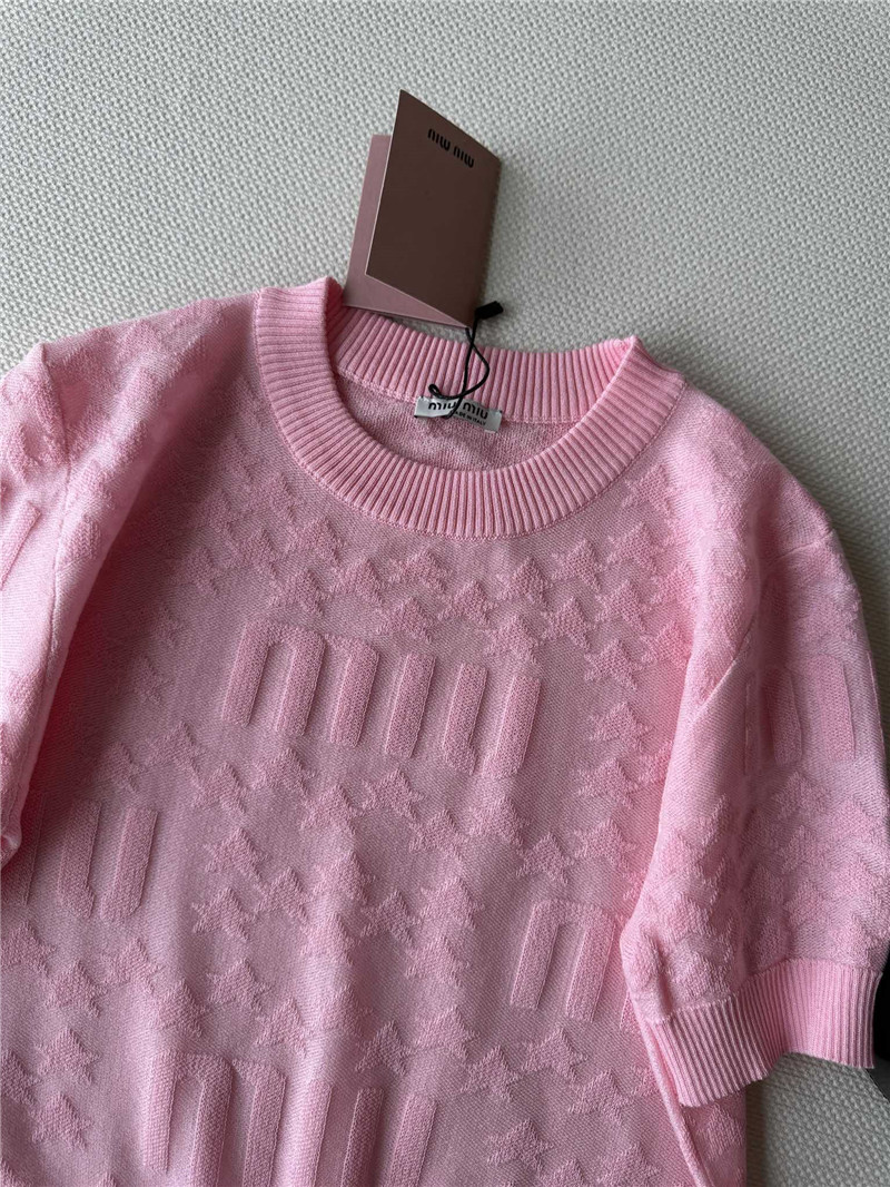 M1um1u thin jacquard top replica d&g clothing