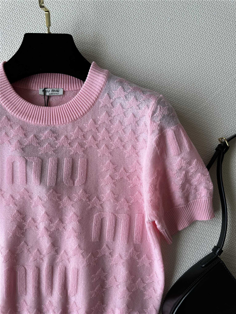 M1um1u thin jacquard top replica d&g clothing
