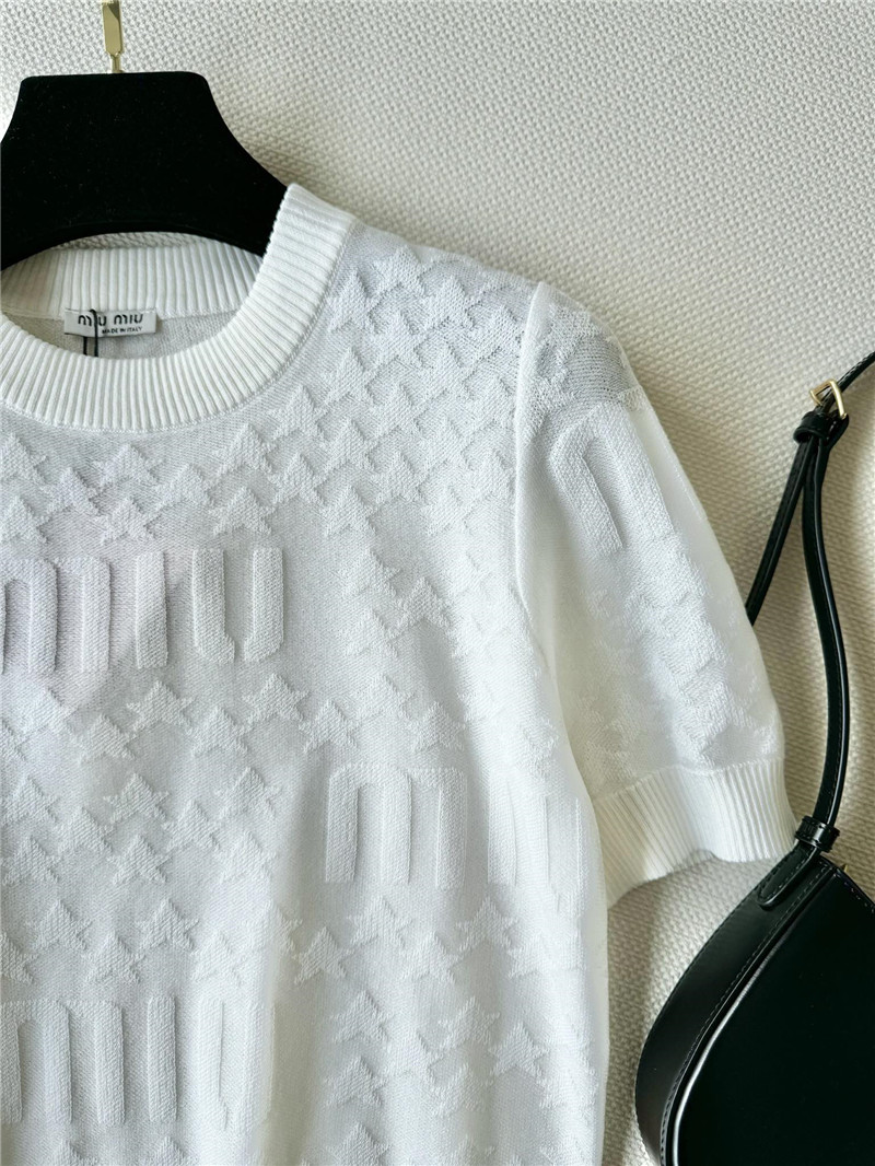 M1um1u thin jacquard top replica d&g clothing