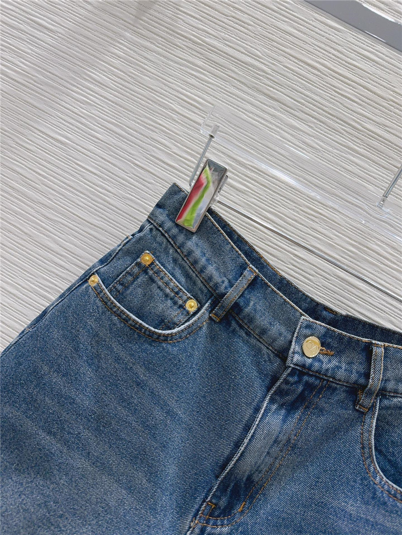Va1e*ntin0 retro denim shorts replica designer clothes