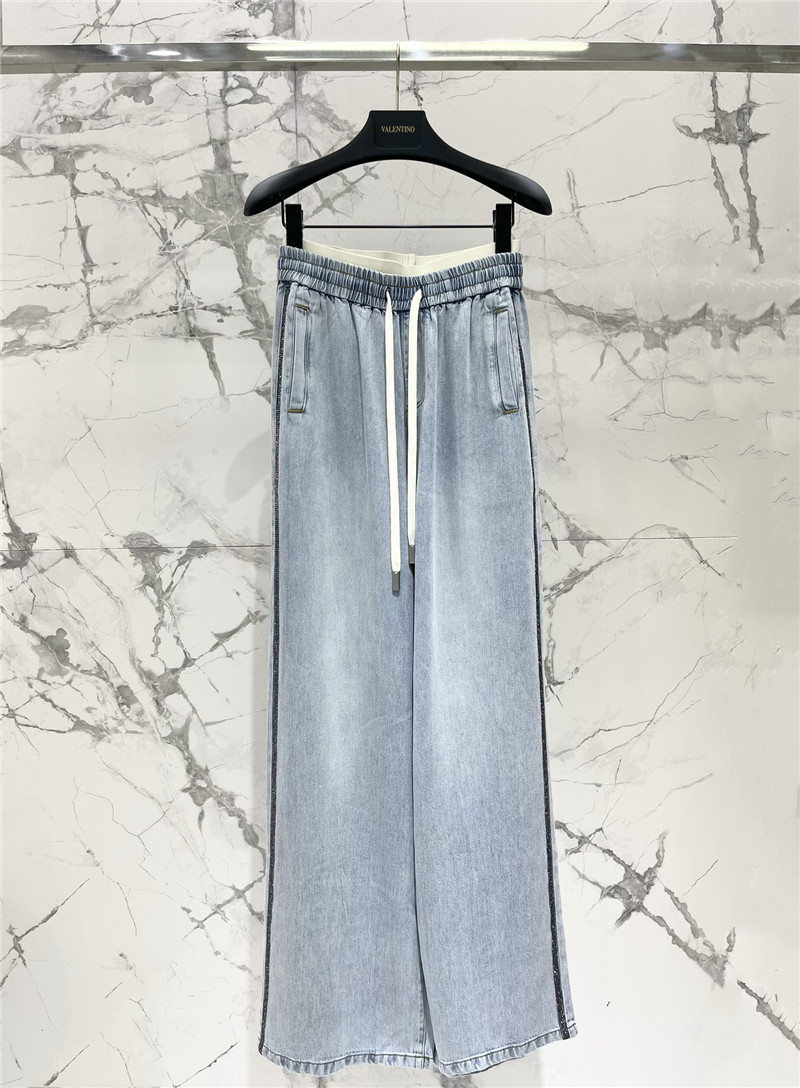 Va1e*ntin0 elastic waist tencel jeans replica d&g clothing
