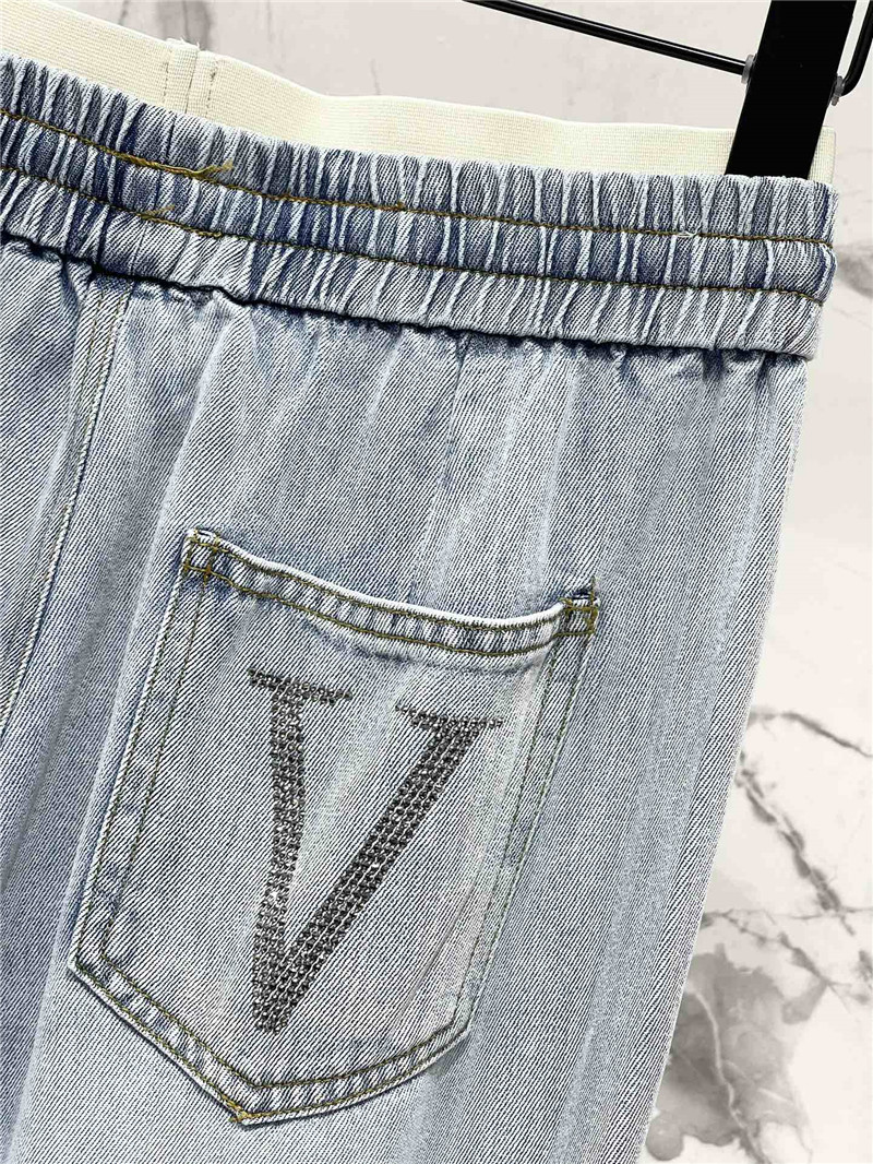 Va1e*ntin0 elastic waist tencel jeans replica d&g clothing