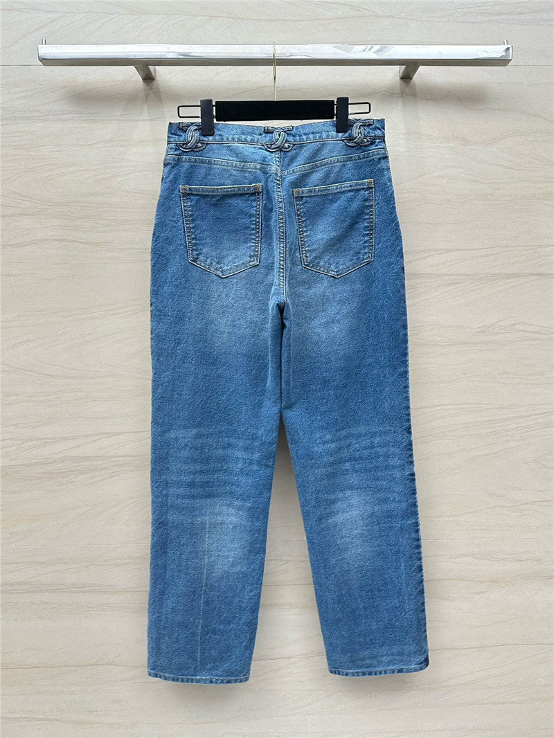 Ch**el denim straight pants replica clothing sites