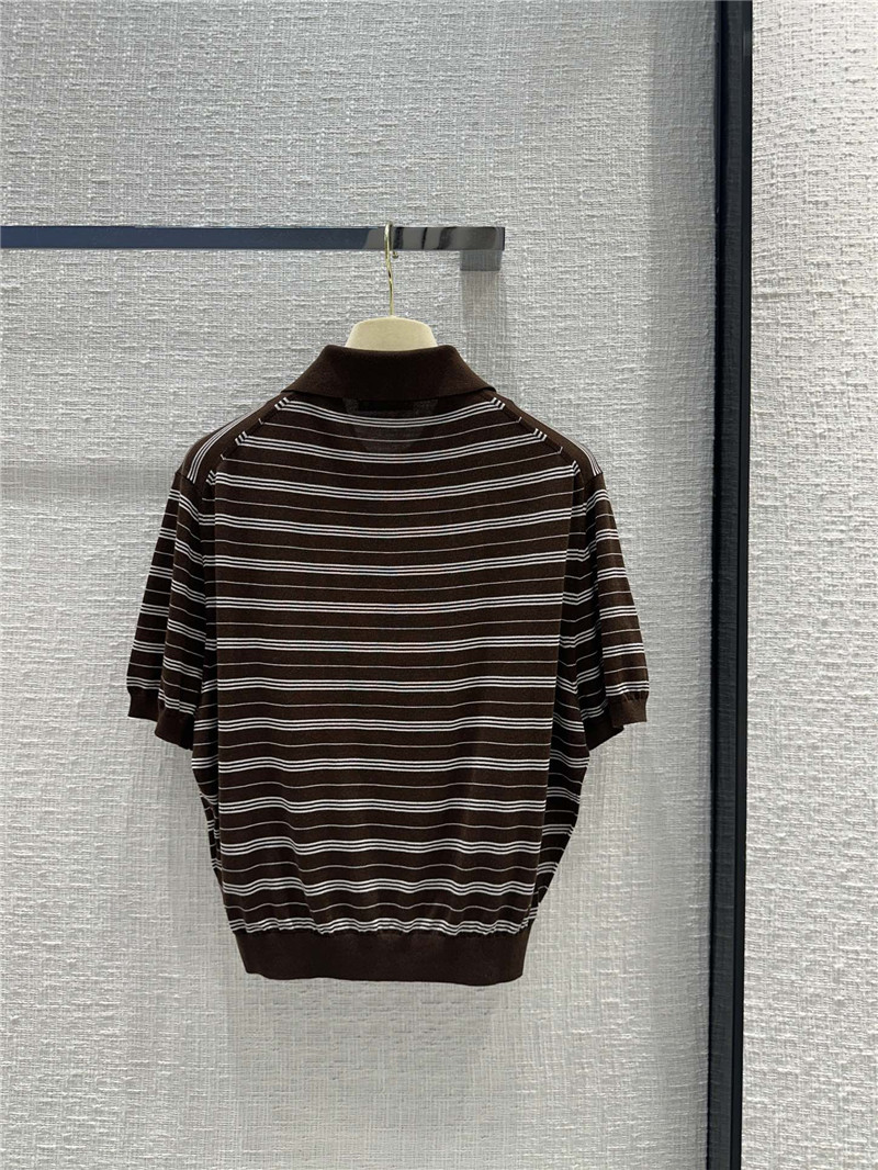 M1um1u striped polo top replica d&g clothing