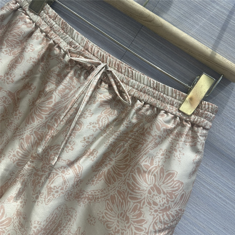 L0r0 P1ana oil painting flowers mulberry silk shorts replica clothes