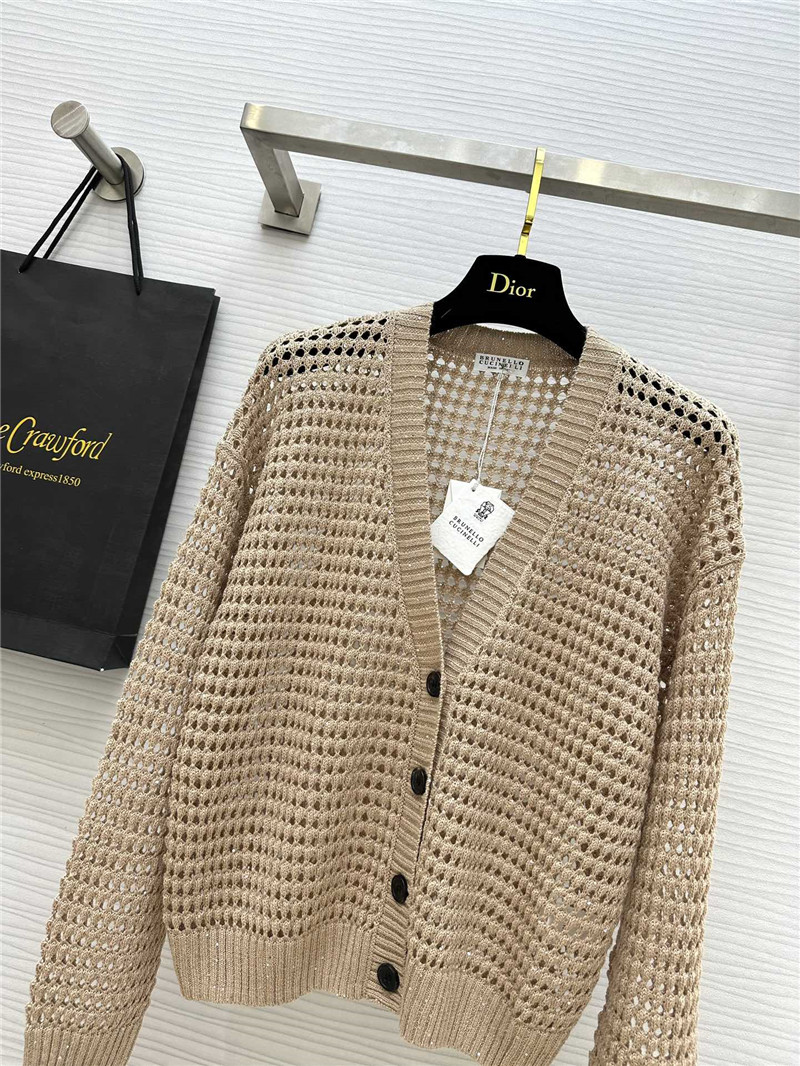 BC Hollow Linen Knitted Cardigan Beige