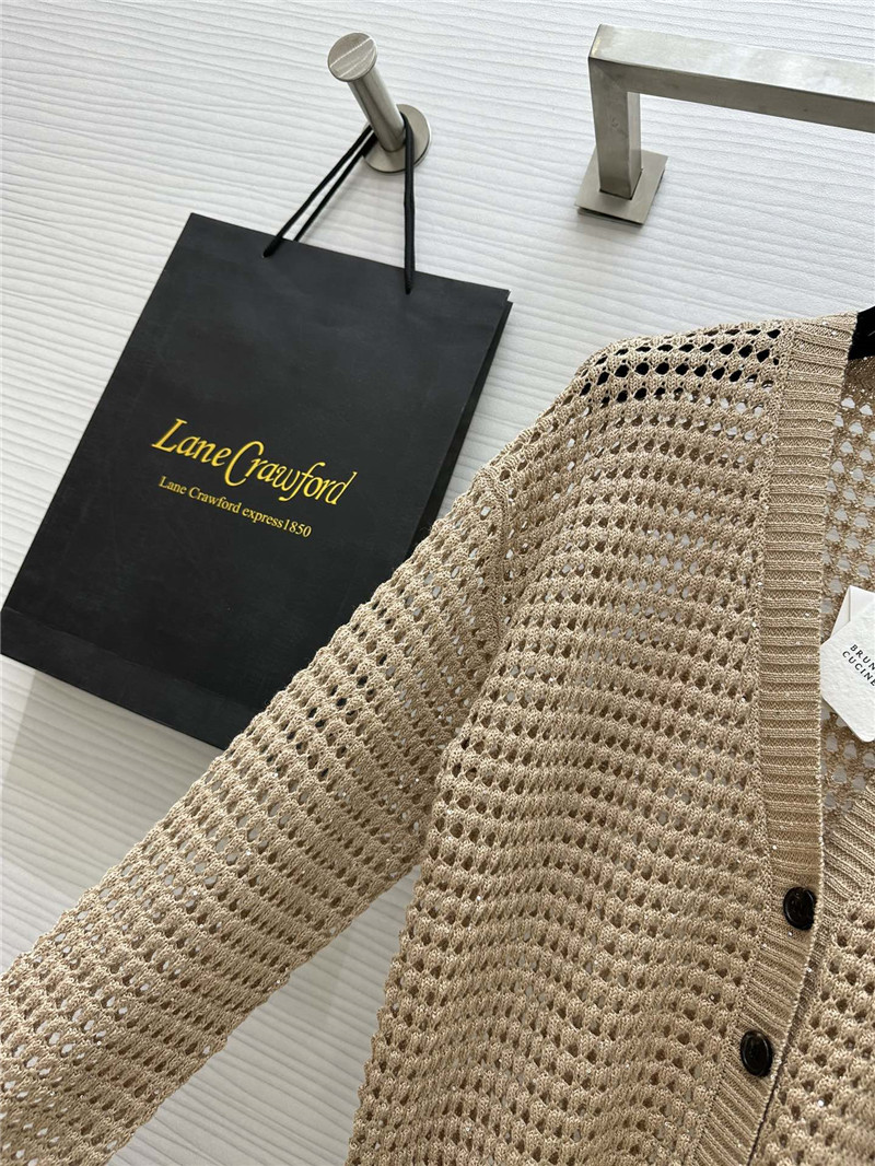 BC Hollow Linen Knitted Cardigan Beige