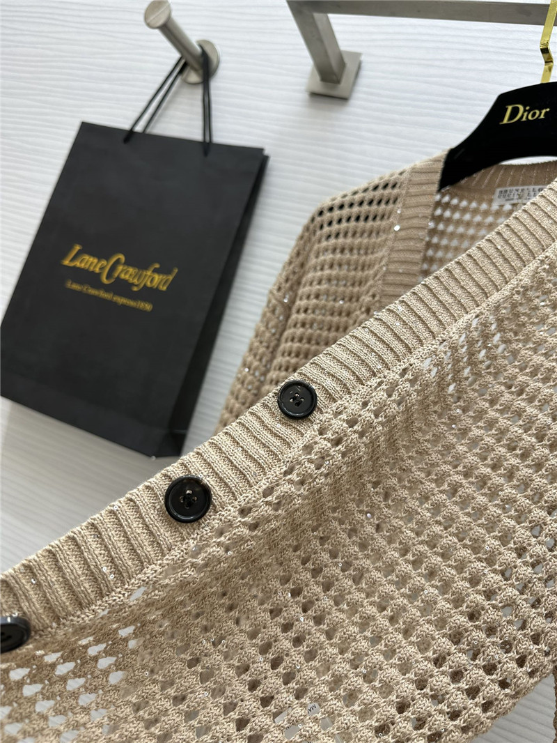 BC Hollow Linen Knitted Cardigan Beige