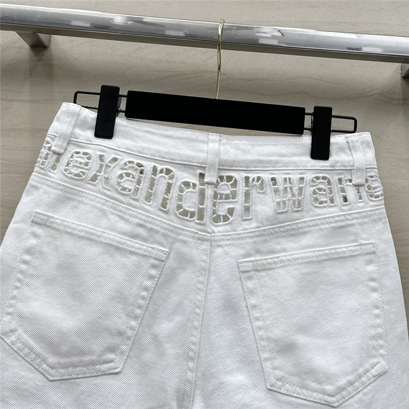 A1exa*der wang hollow embroidered denim shorts replica clothes