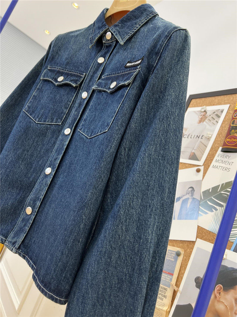 M1um1u denim shirt jacket replica d&g clothing