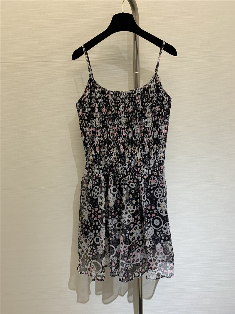 Ch**el printed suspender skirt replica clothing sites
