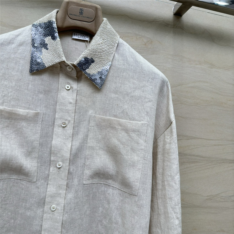 BC rope sequin collar linen shirt replica d&g clothing