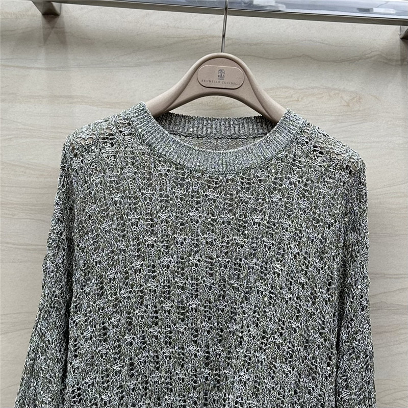 BC Hand Crochet Knit Sweater Ash