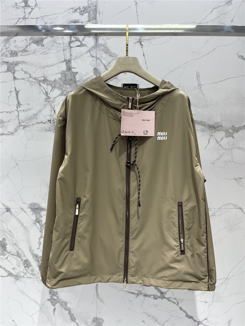 M1um1u zippered nylon sun protection jacket and skirt suit
