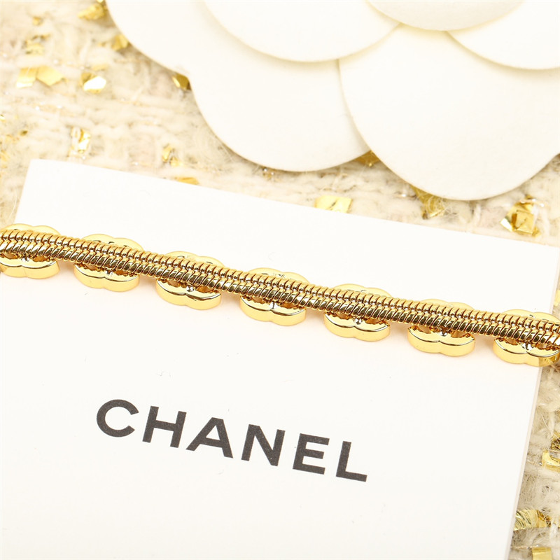Ch**el gold c snake bone chain bracelet