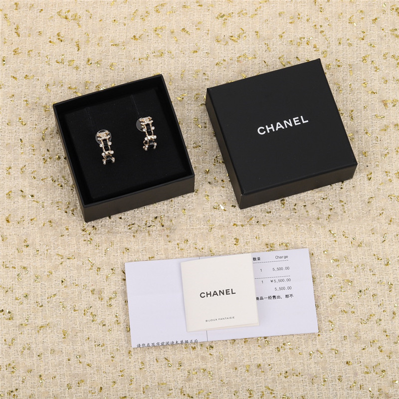 Ch**el handmade leather earrings