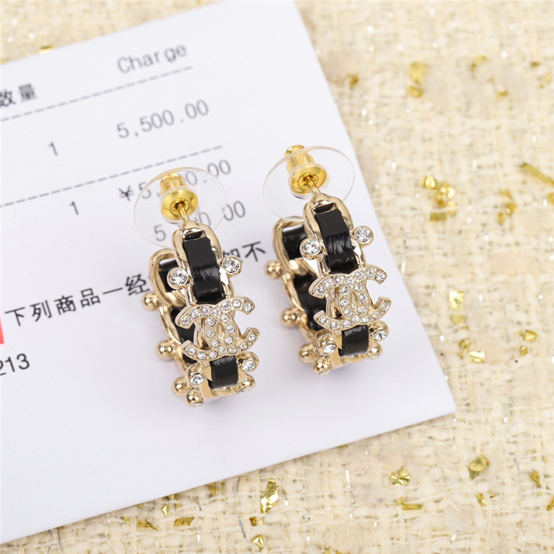 Ch**el handmade leather earrings