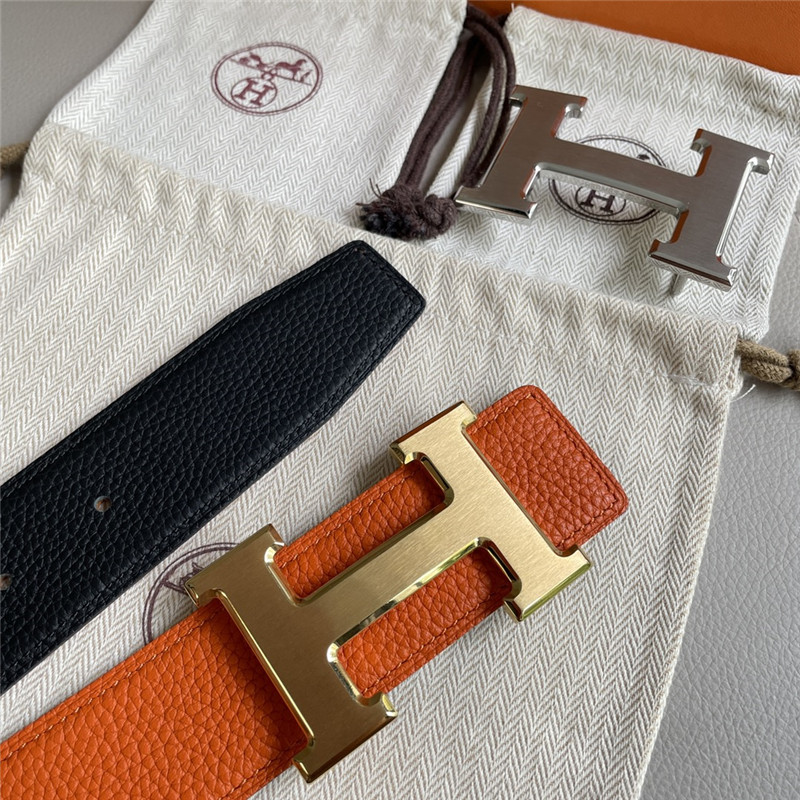 H**me5 pebbled cow leather with plain bottom belt