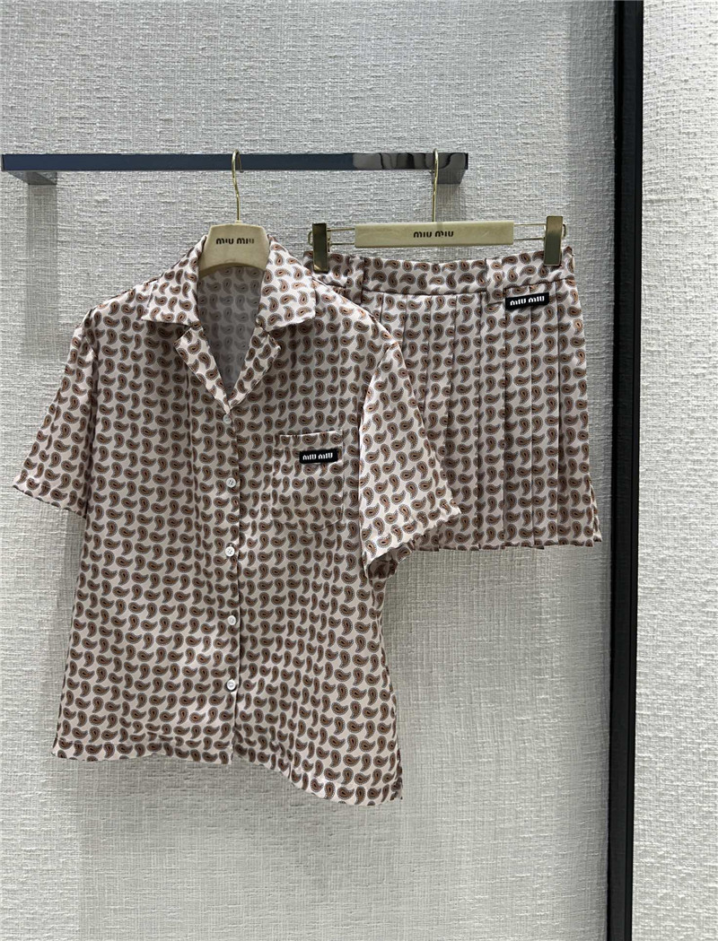 M1um1u paisley pattern shirt suit replica clothes
