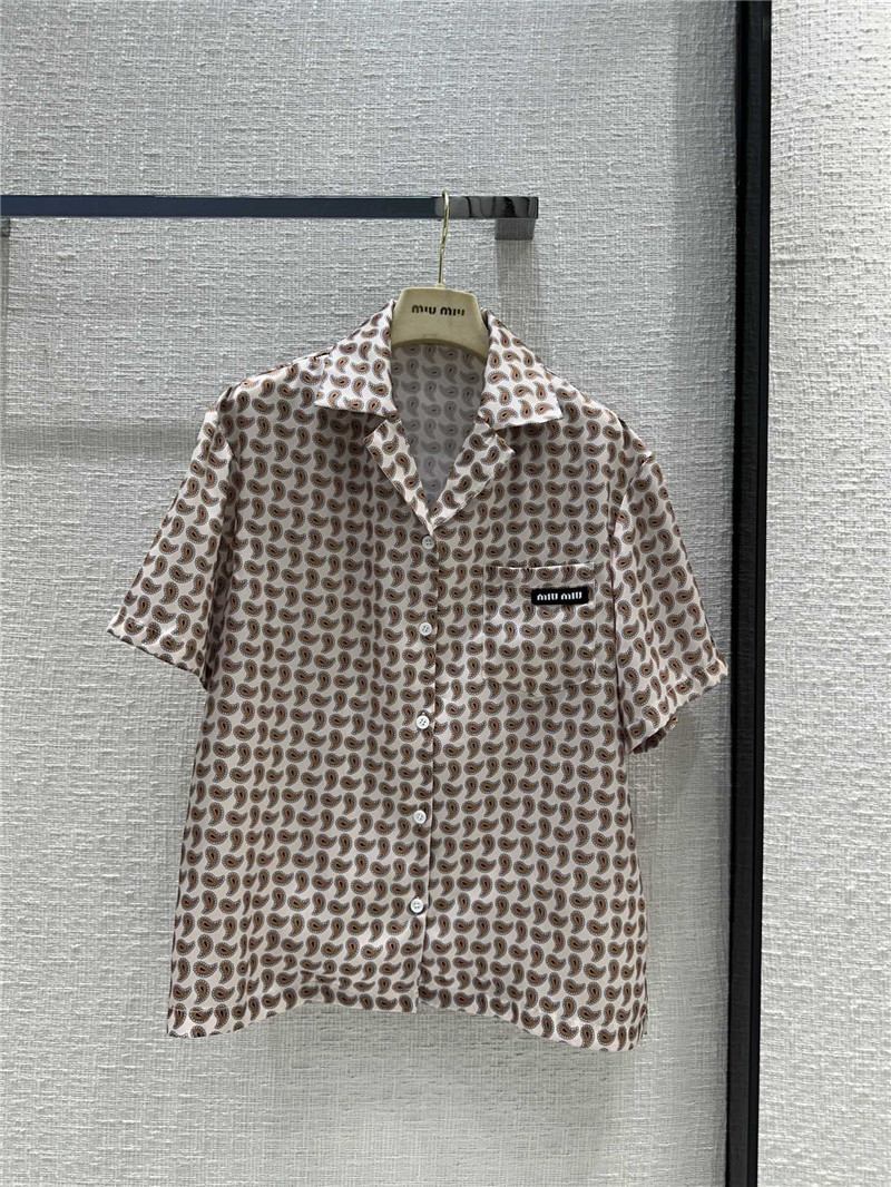 M1um1u paisley pattern shirt suit replica clothes