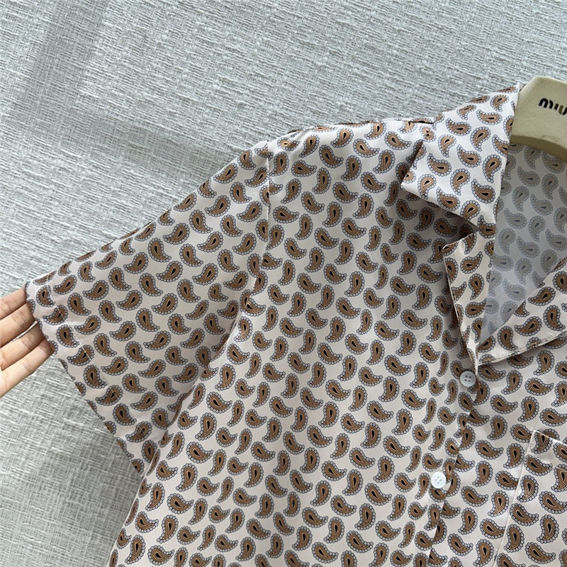 M1um1u paisley pattern shirt suit replica clothes