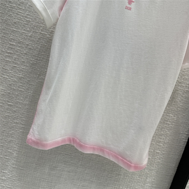 D10r pink bee logo velvet printed t-shirt replica clothing