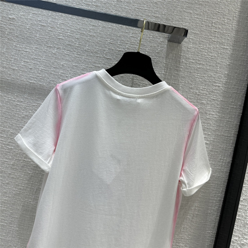 D10r pink bee logo velvet printed t-shirt replica clothing