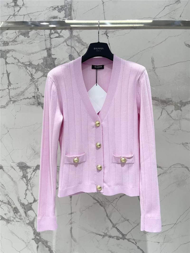 Balmain metal buckle V-neck long-sleeved replicas clothes