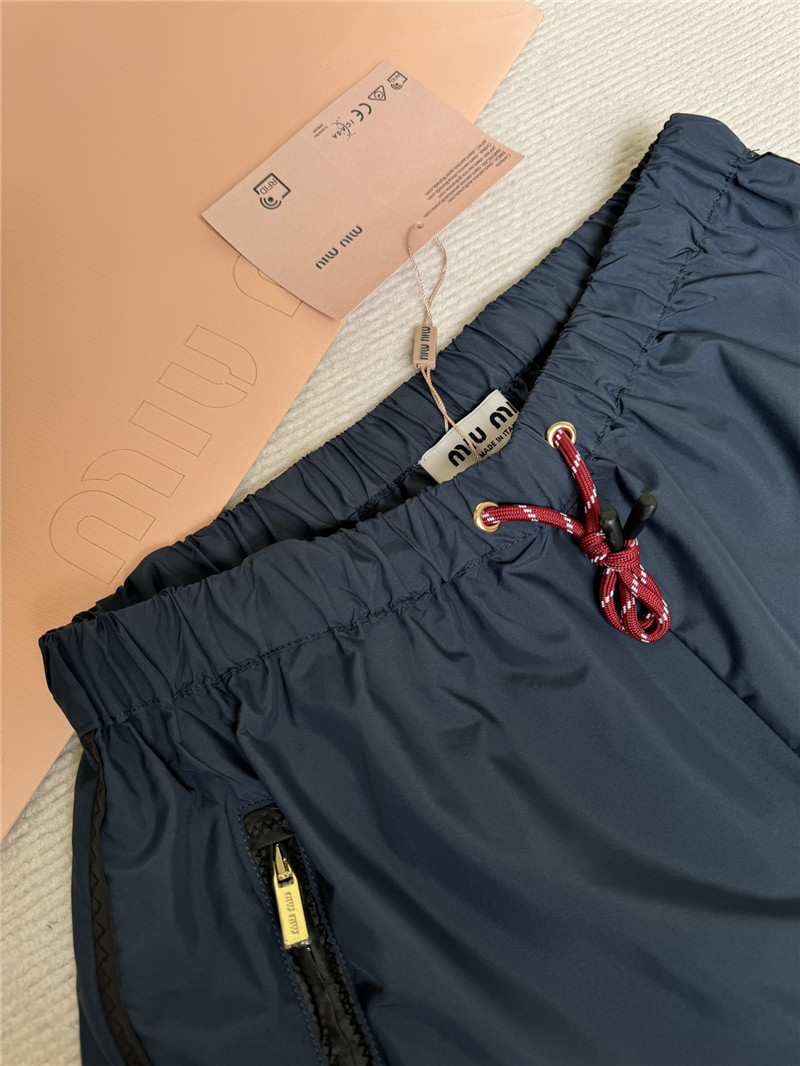 M1um1u nylon jacket + high waist shorts replica clothing