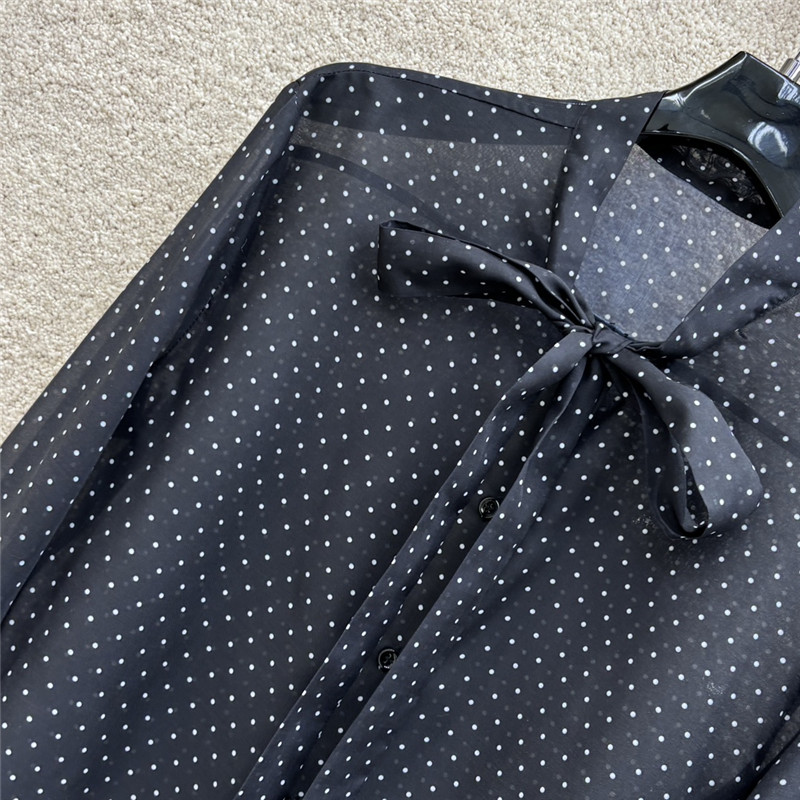 D10r retro polka dot lace-up shirt replica d&g clothing