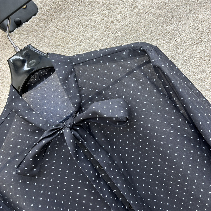 D10r retro polka dot lace-up shirt replica d&g clothing
