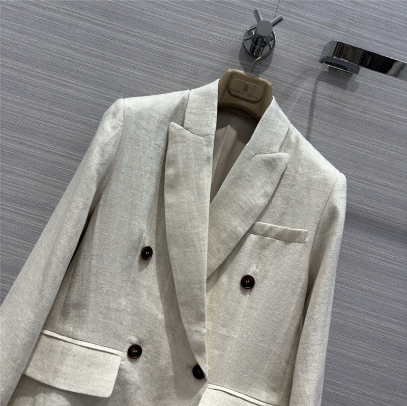 BC cotton and linen double breasted suit replica clothes