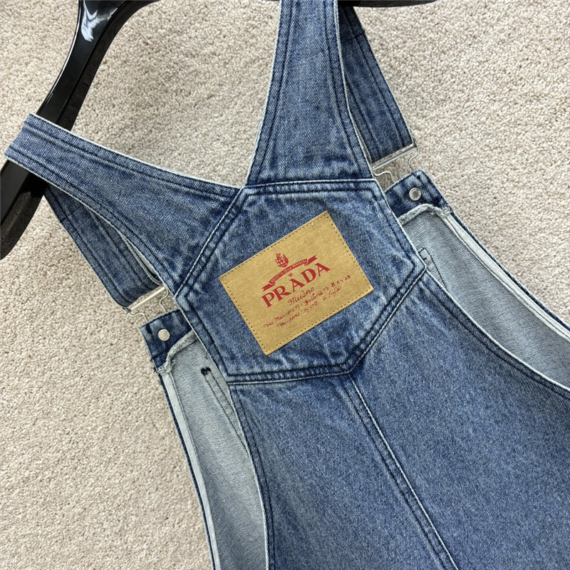 Pra*a denim suspender skirt replica d&g clothing